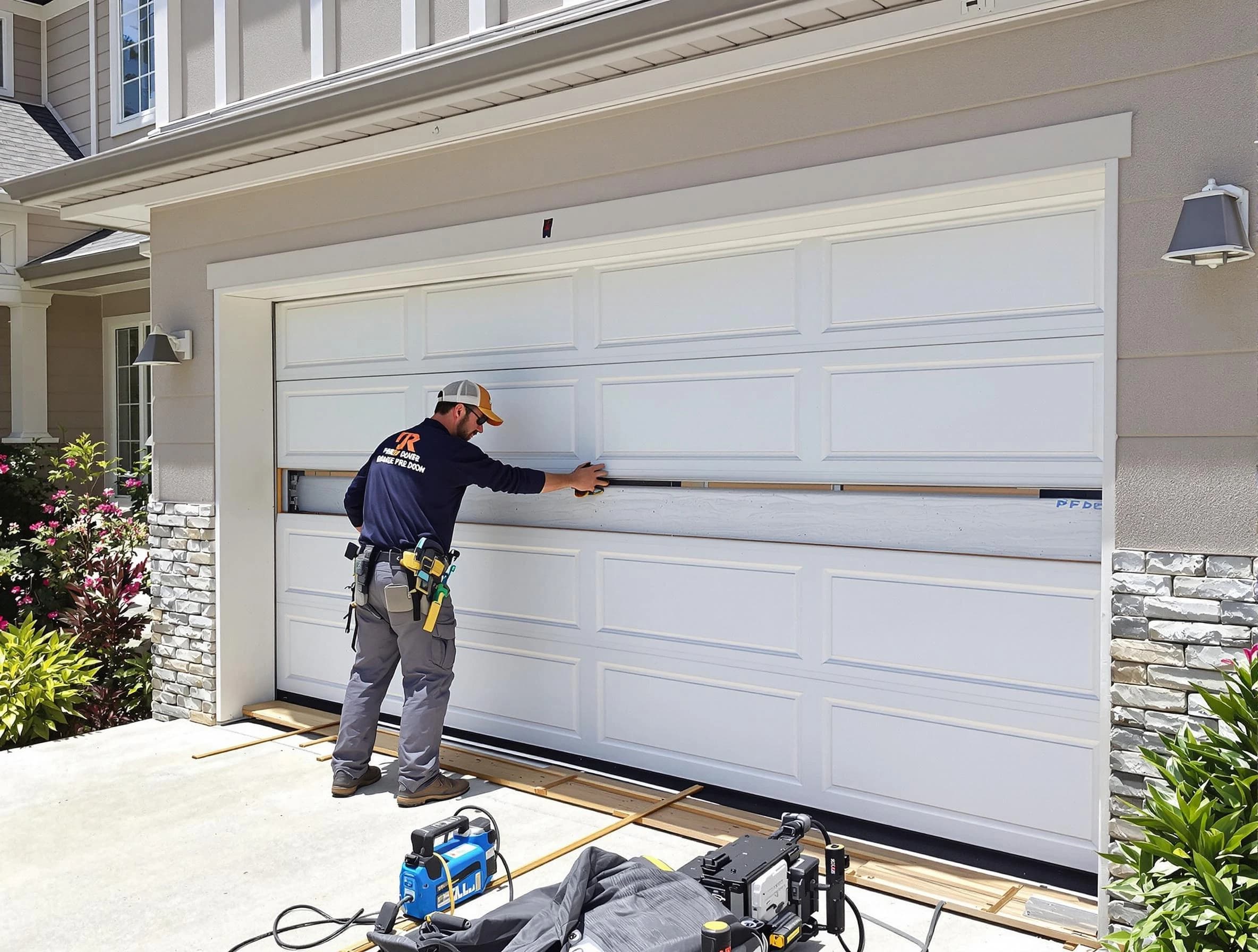 South Strabane Garage Door Repair team performing complete garage door replacement at South Strabane residence