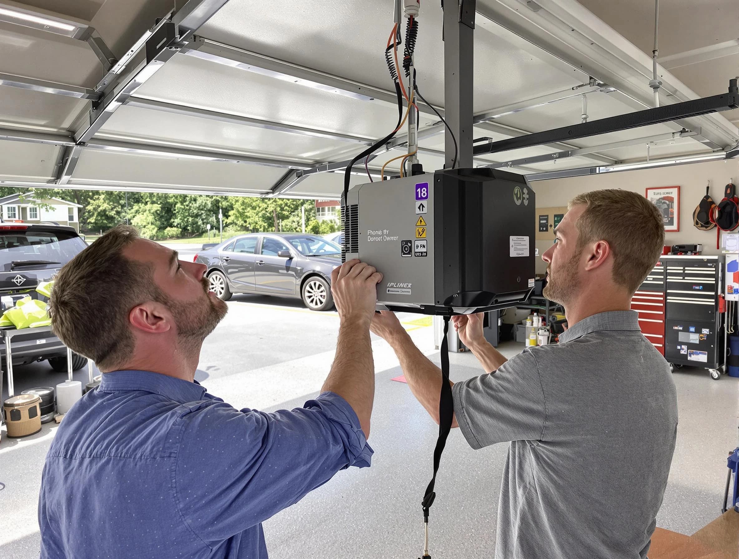 South Strabane Garage Door Repair technician installing garage door opener in South Strabane