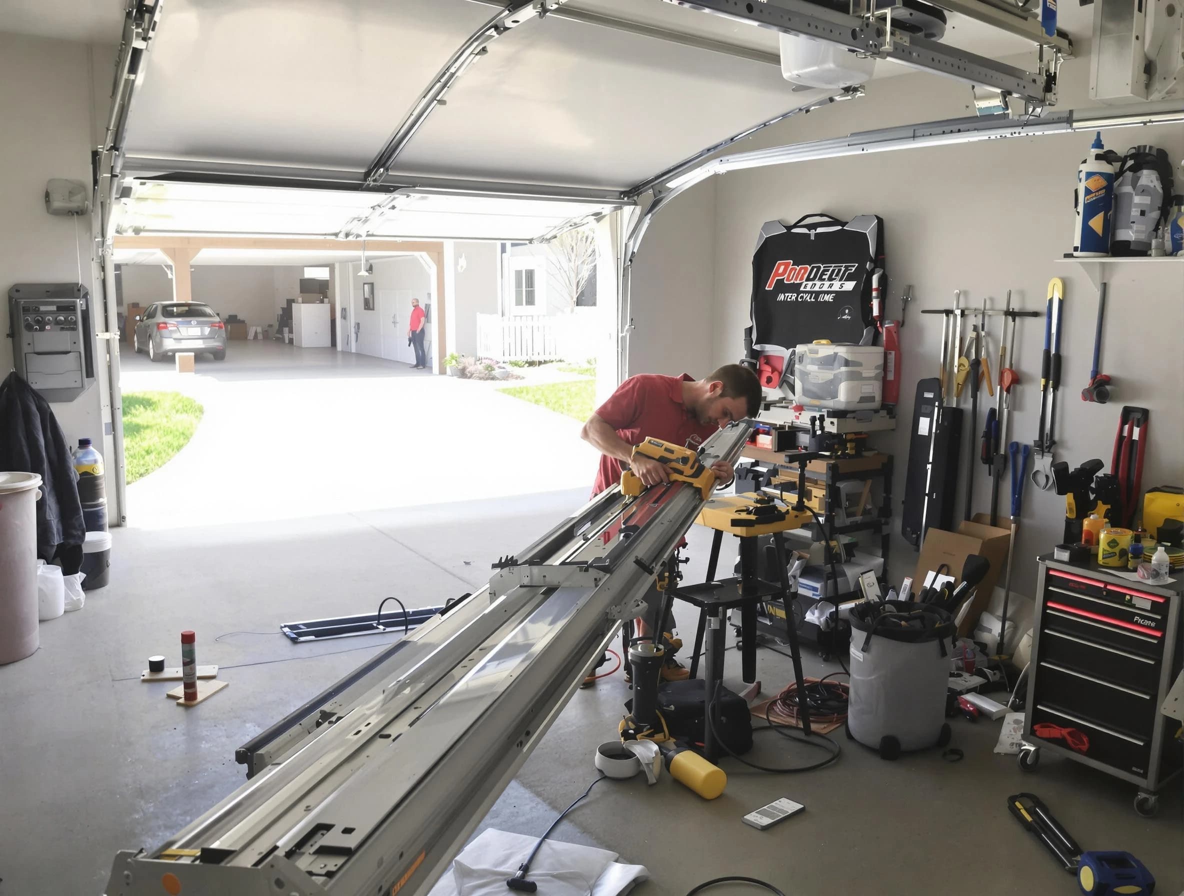 South Strabane Garage Door Repair expert performing track repair in South Strabane