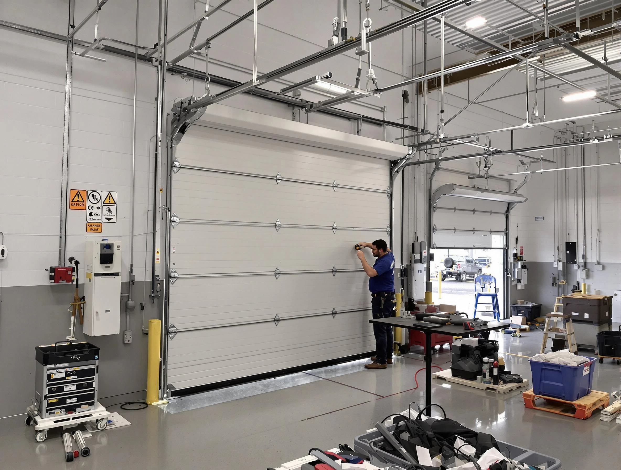Commercial garage door repair being performed by South Strabane Garage Door Repair expert in South Strabane