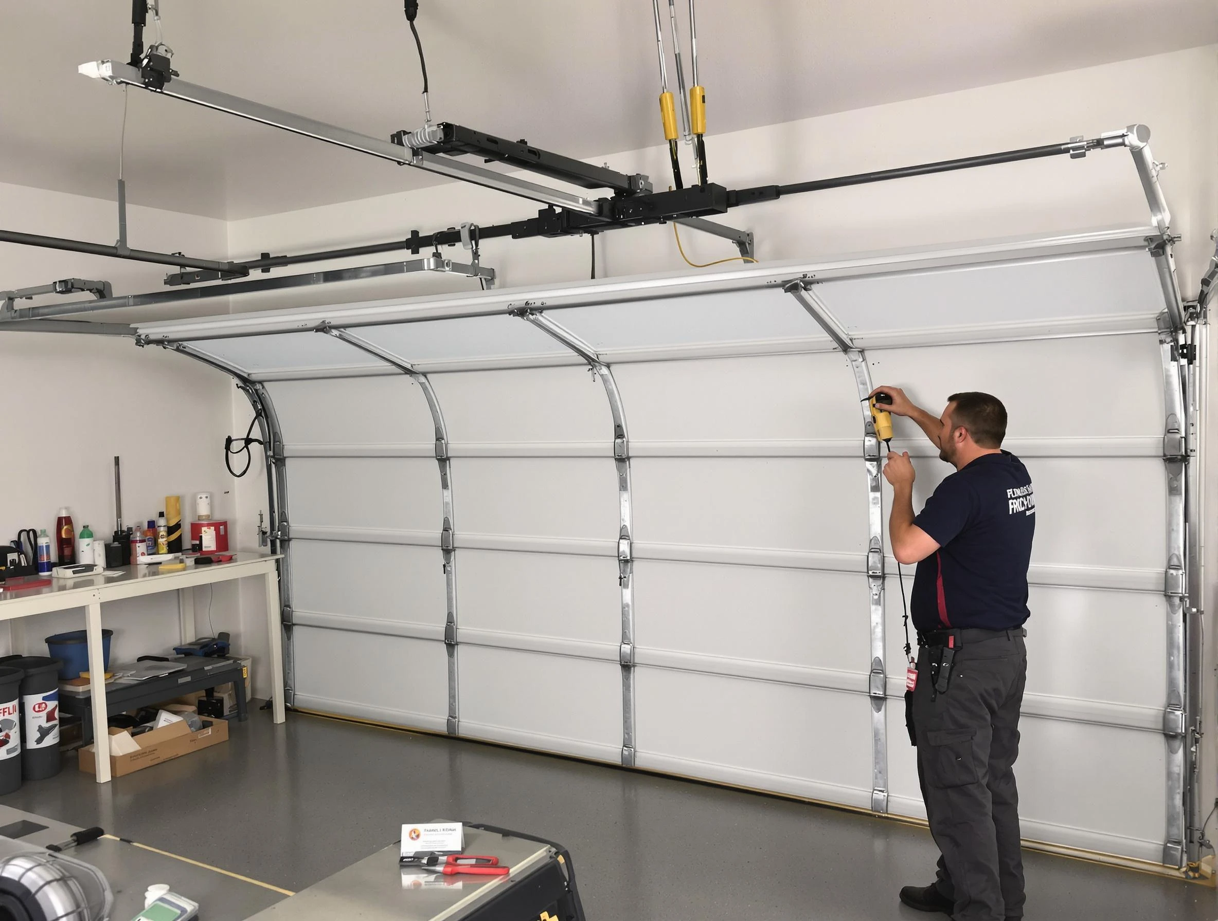 South Strabane Garage Door Repair certified technician performing overhead door system repair in South Strabane